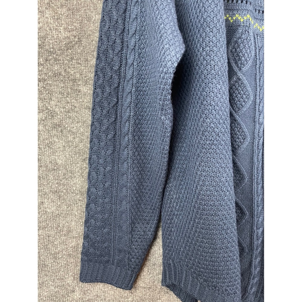 BloomChic Sweater Womens 18-20 Blue NWT Floral Cable Knit Cottagecore Pullover - Picture 4 of 10